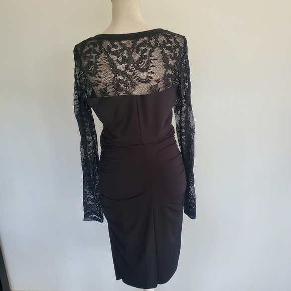 Velvet by Graham & Spencer Avena Black Lace Ruched Dress - Picture 6 of 9